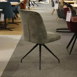 6er-Ser Set Stuhl 5110 Stoff Genova Forest Grau Gestell Metall Schwarz