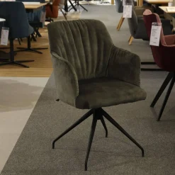 6er-Ser Set Stuhl 5110 Stoff Genova Forest Grau Gestell Metall Schwarz