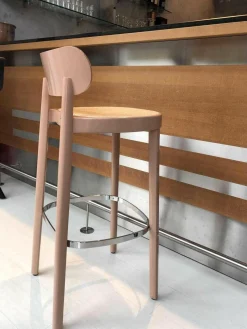 3er-Set 118 H Barstuhl Buche Hochglanz Lackiert Altrosa