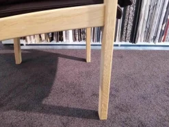 4er-Set Armlehnstühle Leder 508 Dark Brown Gestell Lackiert