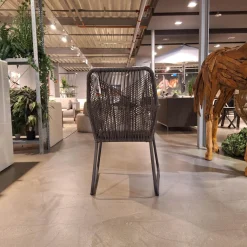 4er-Set Armlehnstuhl Allanis Bezug Stoff Copacabana White Grey 165 Grau Kufengestell Aluminium Anthrazit