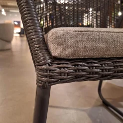 4er-Set Armlehnstuhl Allanis Bezug Stoff Copacabana White Grey 165 Grau Kufengestell Aluminium Anthrazit