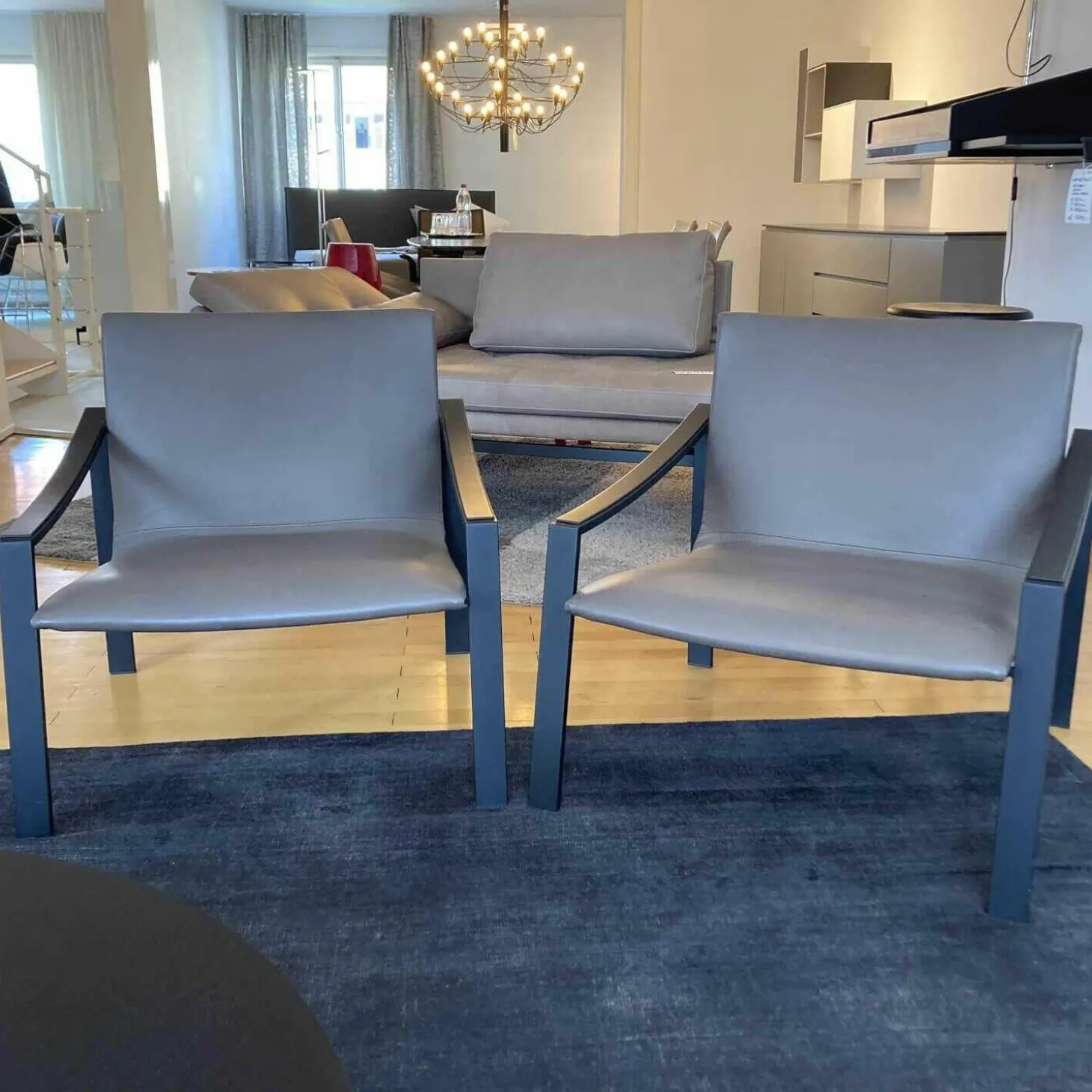 2er-Set Armlehnstuhl Allure APO 1 Leder Dunkelbeige