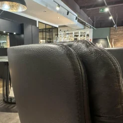 4er-Set Armlehnstuhl Arva Leder Sauvage Schwarz 4 Fuß Stern Gestell Struktur Schwarz Drehbar