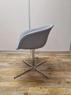 6er-Set Armlehnstuhl Duna 02 Kunstleder Valencia Spradling VL04.045 Grau Spinnenfuß Cro Stahl Verchromt Drehbar