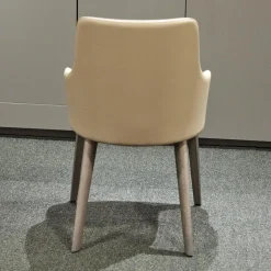 2er-Set Armlehnstuhl Eva Bezug Kunstleder A Talpa Beige Gestell Eiche Grigio Grau