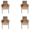 4er-Set Armlehnstuhl Jaro 200 Stoff 071 Ash Beige Grau Gestell Schwarz Gepulvert