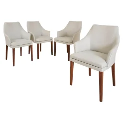 4er-Set Armlehnstuhl Saloni Bezug 1602-15 Gestell Nussbaum Geölt