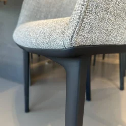 6er-Set Armlehnstuhl Softshell Stoff Savana 06 Siragrey Melange Grau Gestell Basic Dark Schwarz