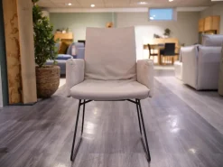 2er-Set Armlehnstuhl WK 790 Bezug Leder LK60 Steel Grau Schlittengestell Schwarz