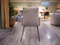 2er-Set Armlehnstuhl WK 790 Bezug Leder LK60 Steel Grau Schlittengestell Schwarz