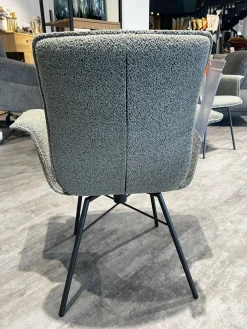 2er-Set Armlehnstuhl Yanis Stoff Alpine ALP203 Thyme Grau Gestell Anthrazit Schwarz