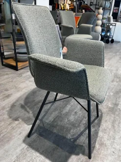 2er-Set Armlehnstuhl Yanis Stoff Alpine ALP203 Thyme Grau Gestell Anthrazit Schwarz