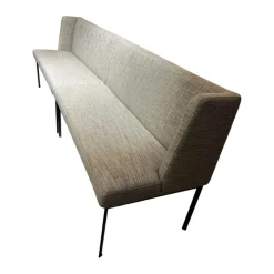 2er-Set Bank Juna Stoff Sama CK2763 Mud 094 Grau Gestell Metall Schwarz Pulverbeschichtet