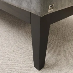 2er-Set Bank Polo Dining Stoff City Velvet Reloaded Grau Gestell Esche Schwarz Gebeizt Mit Vorstellkissen