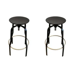 2er-Set Barhocker Giro AS106NN Holz Schwarz Gestell Pulverbeschichtet Schwarz