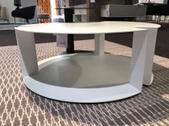 2er-Set Beistelltisch Nix Weiß Lackiert Kernleder Schwarz