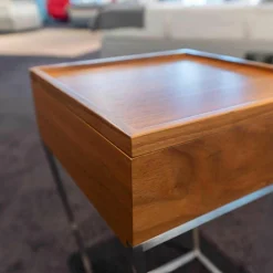 2er-Set Beistelltisch SI St-Vince 000005 Nussbaum Teilmassiv Natur Lackiert Geschliffen Gestell Edel