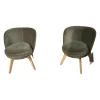 2er-Set Club-Sessel 562 Stoff 18.222 Beigegrau Vierfuß Holz Massiv H98 Eiche