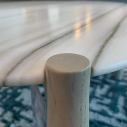 2er-Set Couchtisch Heath Marmor Zembrino Gestell Holz Creme