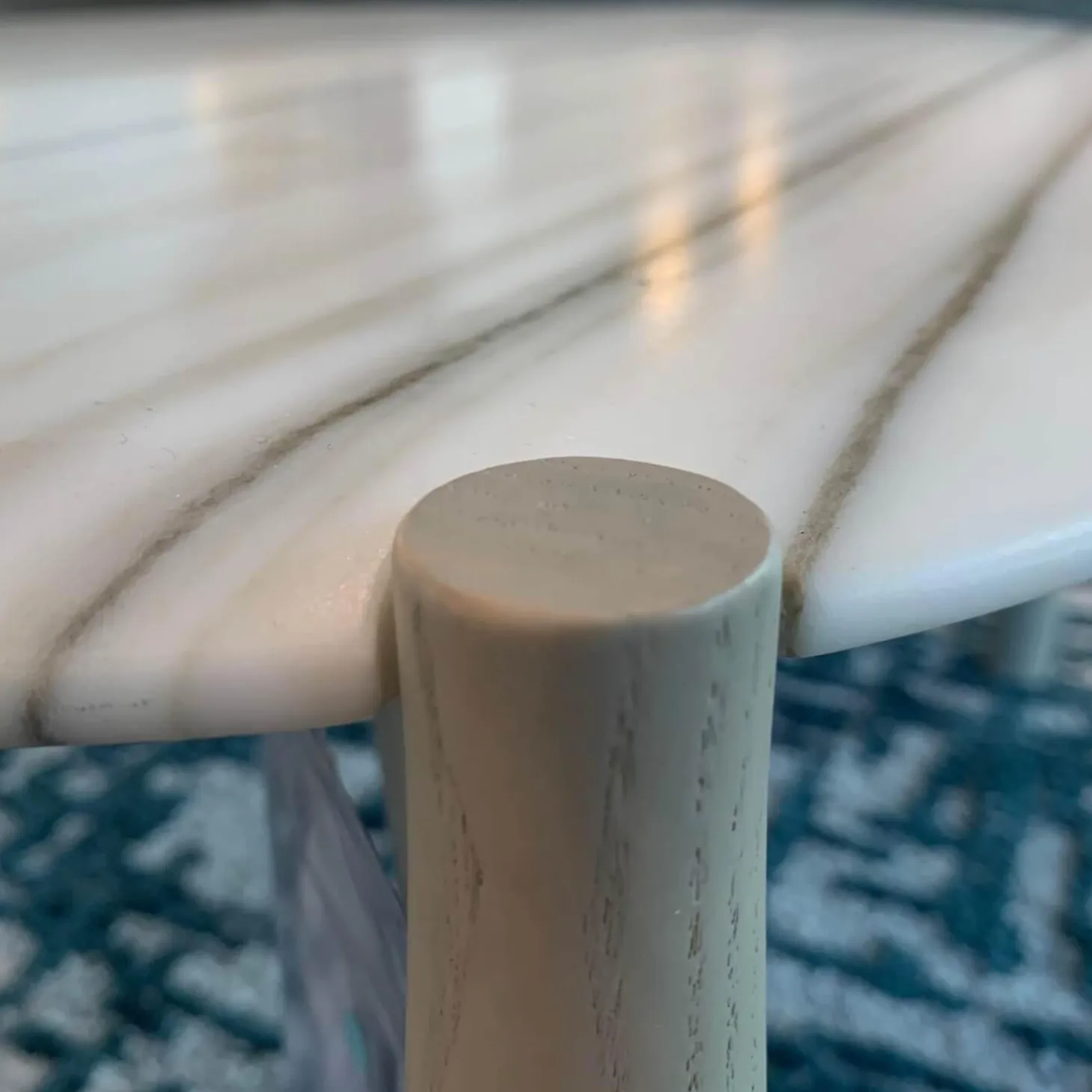 2er-Set Couchtisch Heath Marmor Zembrino Gestell Holz Creme