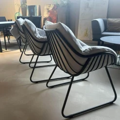 3er-Set Dining Sessel Chill Stoff Deluxe Mumbai Beige Gestell Aluminium Anthracite Antharzit Lackiert