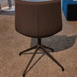 4er-Set Drehstuhl Marel Bezug Arco Lanoso 01566 Braun 4-Sternfuß Drehbar Schwarz