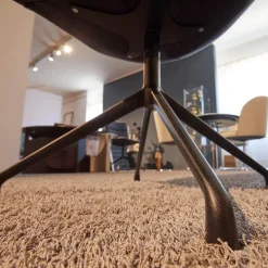 4er-Set Drehstuhl Marel Bezug Arco Lanoso 01566 Braun 4-Sternfuß Drehbar Schwarz