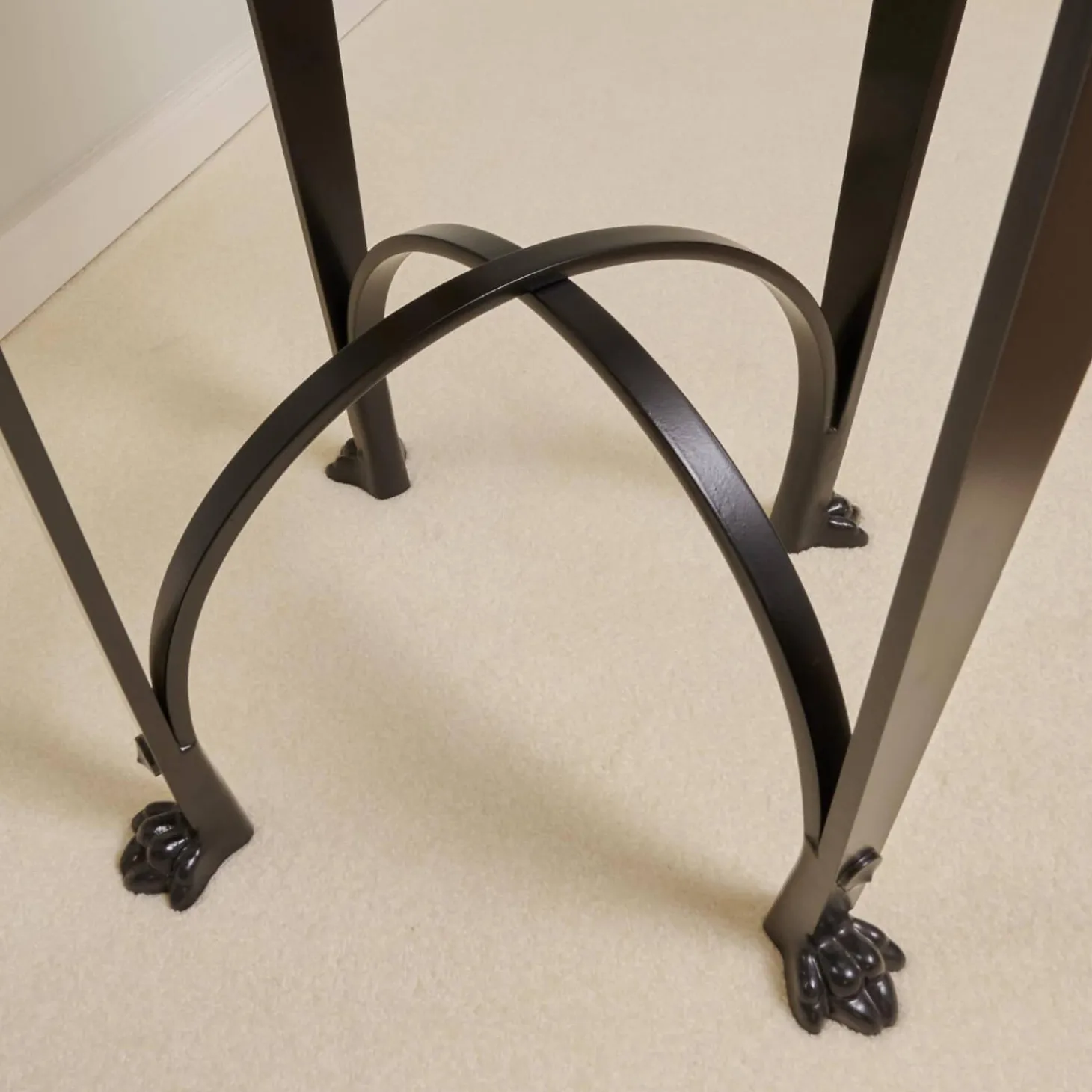 2er-Set Eisensäule Schwarz Mit Marmorplatte