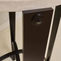 2er-Set Eisensäule Schwarz Mit Marmorplatte