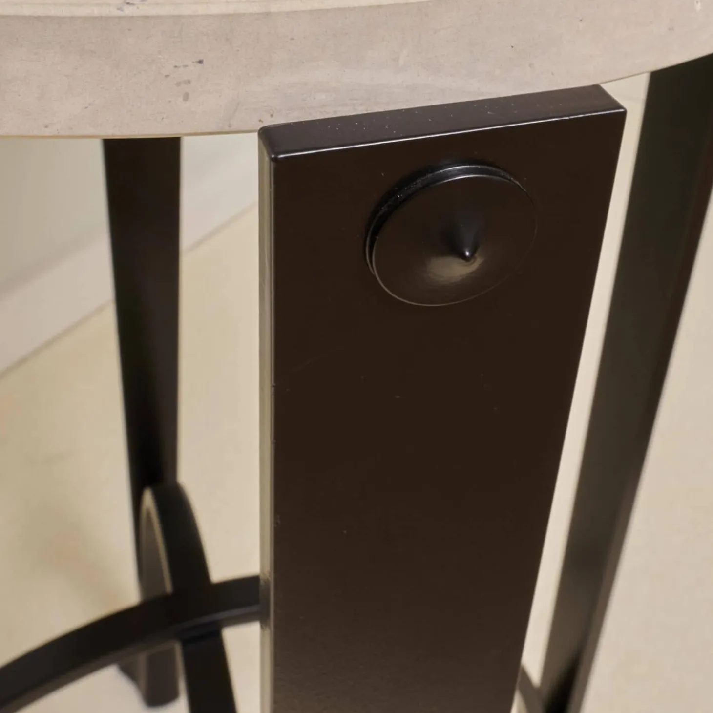 2er-Set Eisensäule Schwarz Mit Marmorplatte