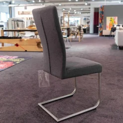 4er-Set Freischwinger CA Diana 3/B Stoff Facet Aubergine Lichtgrijs Middengrijs Blue