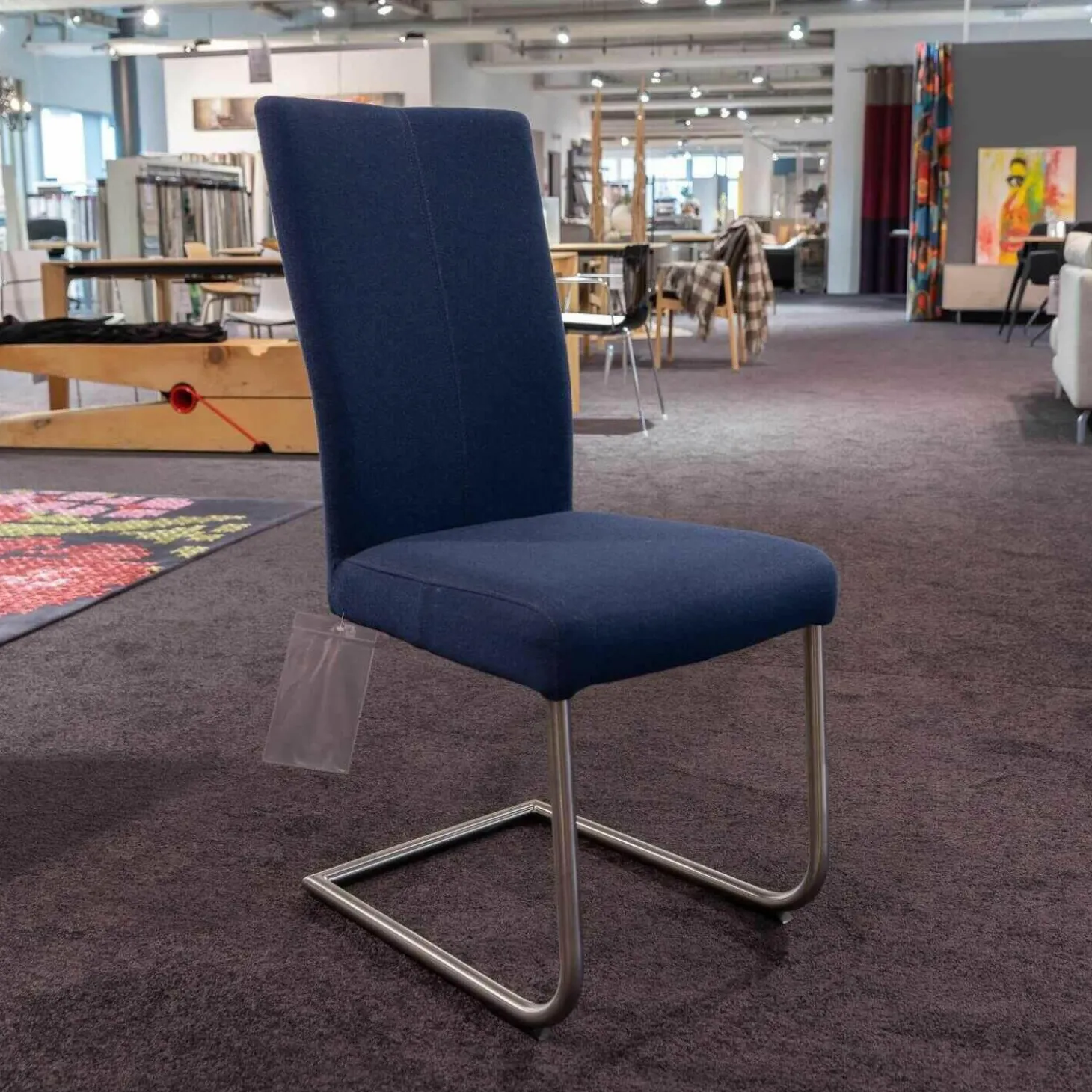 4er-Set Freischwinger CA Diana 3/B Stoff Facet Aubergine Lichtgrijs Middengrijs Blue