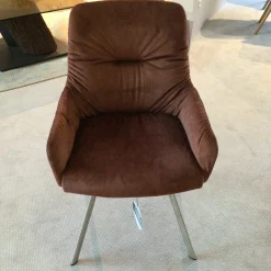 4er-Set Greta Stoff Dubai Kupfer Braun Gestell Edelstahloptik mit Drehfunktion