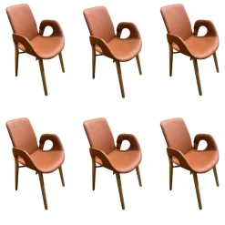 6er-Set Harta Jasper Leder 22 Cognac Braun Kerneiche Umato