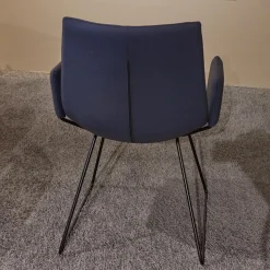 6er-Set Kufenstuhl Mit Armlehnen Marel Stoff Steelcut Trio 3 Braunblau Gestell Metall Schwarz