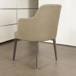 4er-Set Leda Stühle Stoffbezug Ernest 344 Beige mit Armlehnen