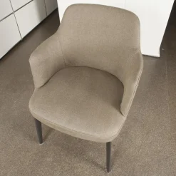 4er-Set Leda Stühle Stoffbezug Ernest 344 Beige mit Armlehnen