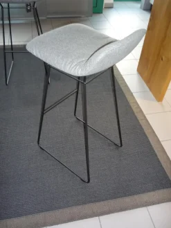 2er-Set Leya Barstool Low Grauer Loden Filigranes Drahtgestell