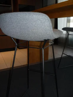 2er-Set Leya Barstool Low Grauer Loden Filigranes Drahtgestell