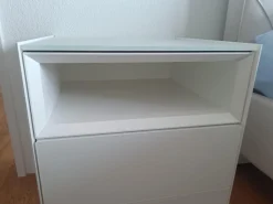 2er-Set Nachtkästchen Nachttisch Cube Light Lack Schneeweiß M03