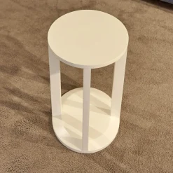 2er-Set Nachttisch Daphne Oval Lack Matt Weiß