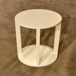 2er-Set Nachttisch Daphne Oval Lack Matt Weiß