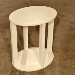 2er-Set Nachttisch Daphne Oval Lack Matt Weiß