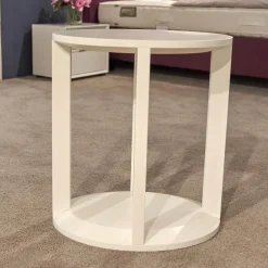 2er-Set Nachttisch Daphne Oval Lack Matt Weiß