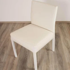 4er-Set Outdoorstühle Liner Kunstleder Weiß