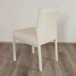 4er-Set Outdoorstühle Liner Kunstleder Weiß