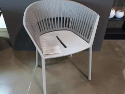 4er-Set Outdoorstuhl Ria Schnur Powder Grey Aluminium Pulverbeschichtet