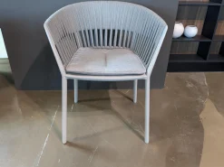 4er-Set Outdoorstuhl Ria Schnur Powder Grey Aluminium Pulverbeschichtet