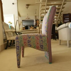 2er-Set Polsterstuhl Extra Stoff Mehrfarbig Füße Stoffbezogen